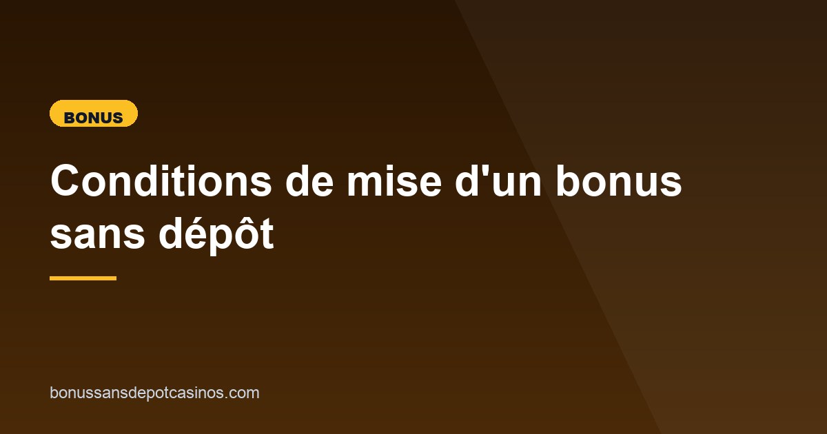Illustration de l'article consacré aux conditions du bonus sans dépôt